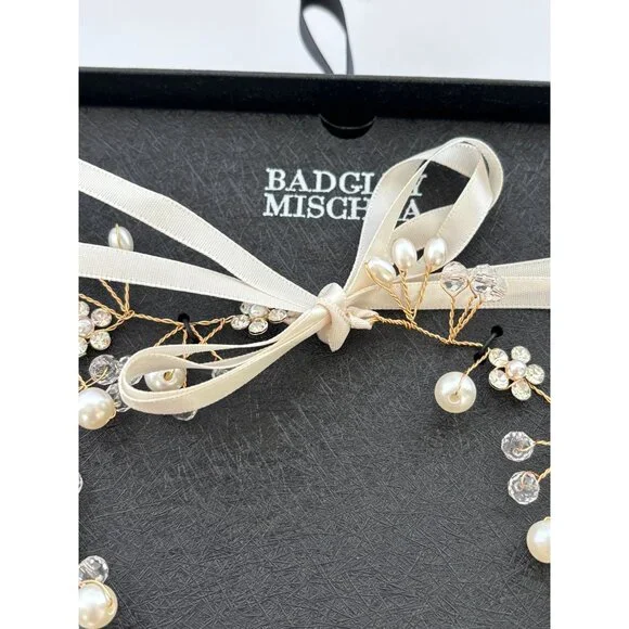 Badgley Mischka Floral Wreath Hair Accessory Flower Girl Wedding First Communion - Picture 3 of 8